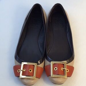 Tory Burch Tricolor Leather Ballet Flats